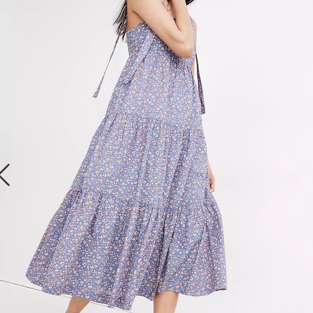 Madewell tiered smocked dress in summer vines